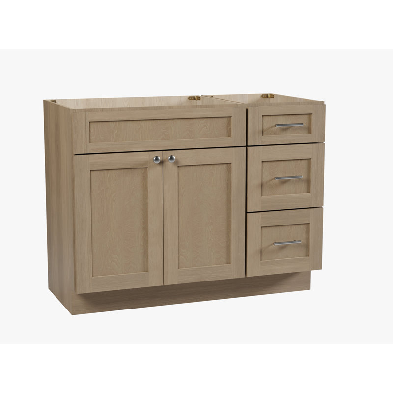 Meuble-lavabo simple 45 po avec tiroir Disar, Chêne naturel