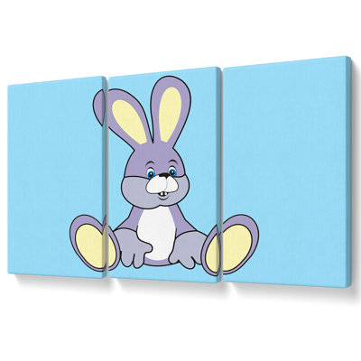 Rabbit Sitting Down - 3 Piece Wrapped Canvas Print