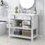 Meuble-lavabo 36 po avec lavabo supérieur, armoire de rangement moderne avec 2 portes à fermeture douce et 6 tiroirs, meuble-lavabo simple-2062498183