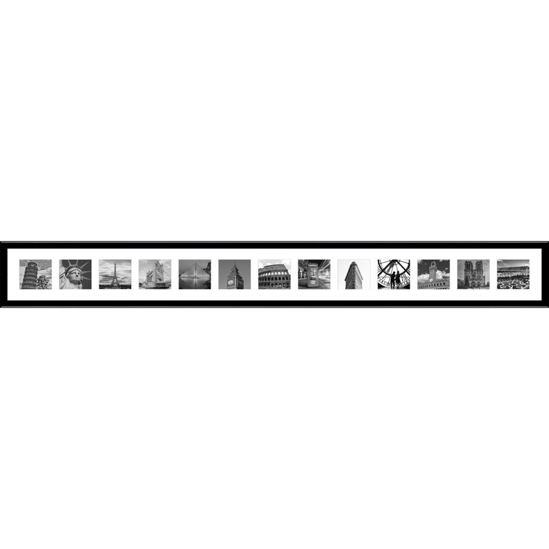 Lamisha Wood Picture Frame with Mat, Glossy Black