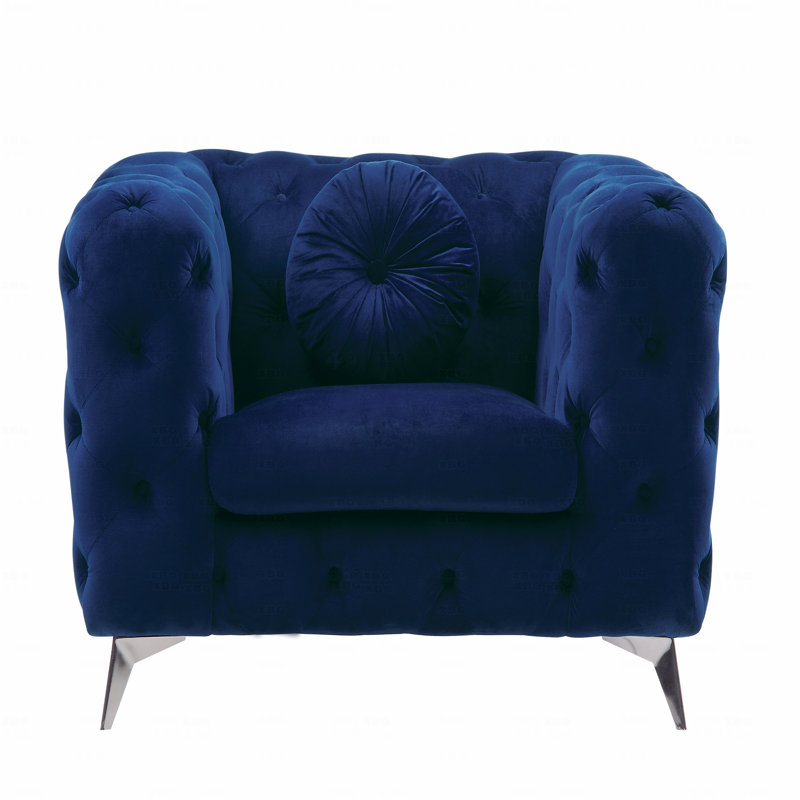 Fauteuil d'appoint rembourré en velours