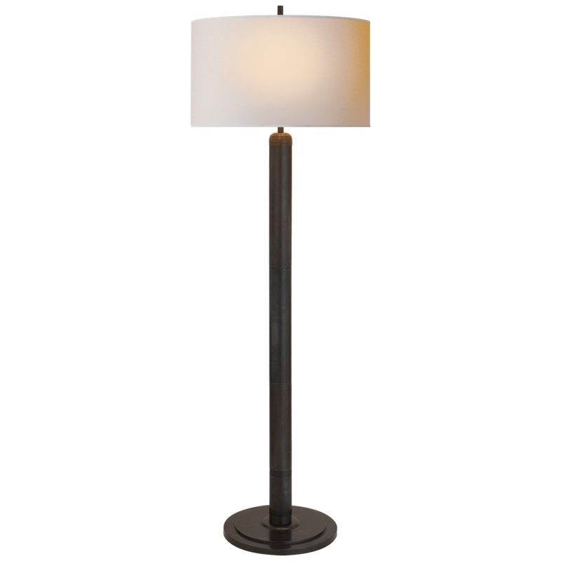 Thomas O'Brien Longacre Floor Lamp, Bronze, Fabric