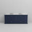 Ensemble de meuble-lavabo double avec plateau en marbre de culture et robinet-110821789