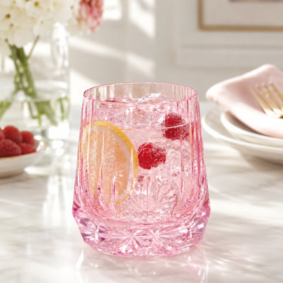 9 oz. Aqua Faceted Crystal Tumbler Glass
