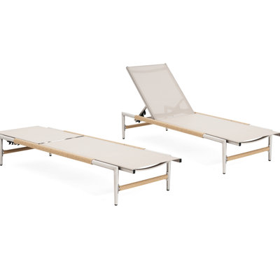 Méridienne de patio en aluminium de 2 pièces - Structure rouille, filet d'extérieur, pieds enveloppés de corde arrondie, confort optimal, facile à nettoyer, convient au jardin et à deux chaises longues, pieds en filet respirant avec