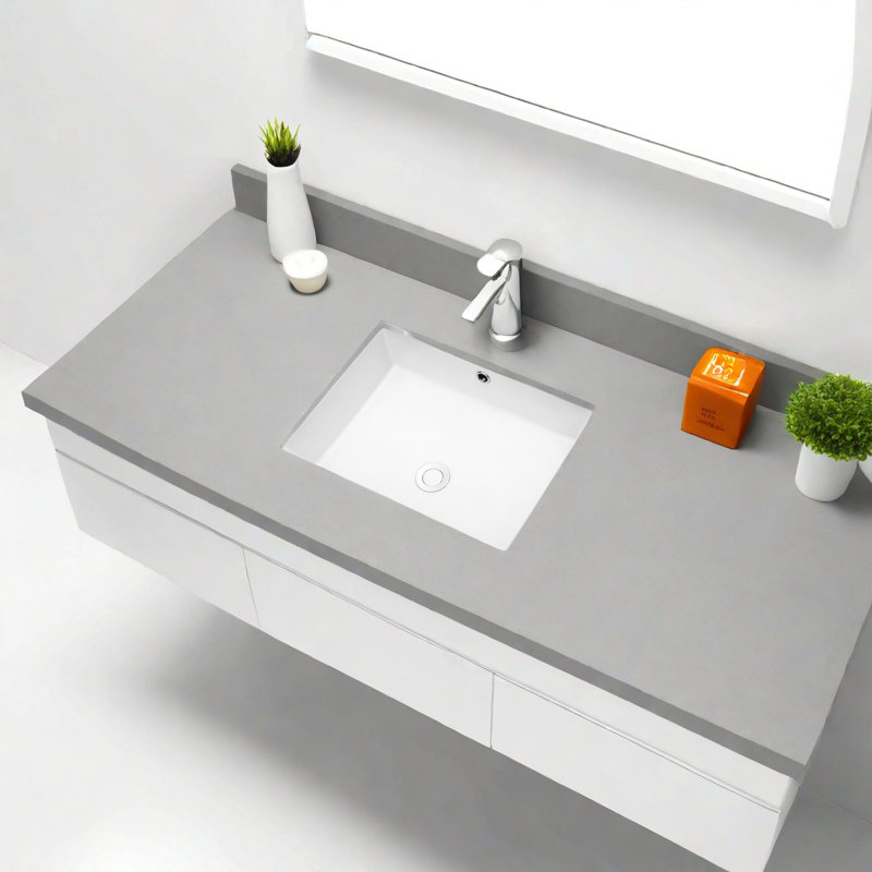 APRESSHUI 15.5'' Ceramic Rectangular Bathroom Sink with Overflow