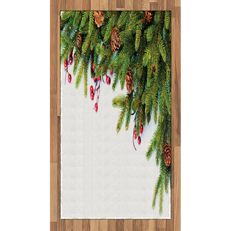 Christmas High Density Long Fiber Poly Threads Decorative Area Rug Carpet, Rectangle 2'7" x 5'