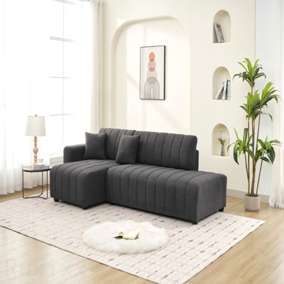 Wool Left Facing Sectional Sofa With Chaise