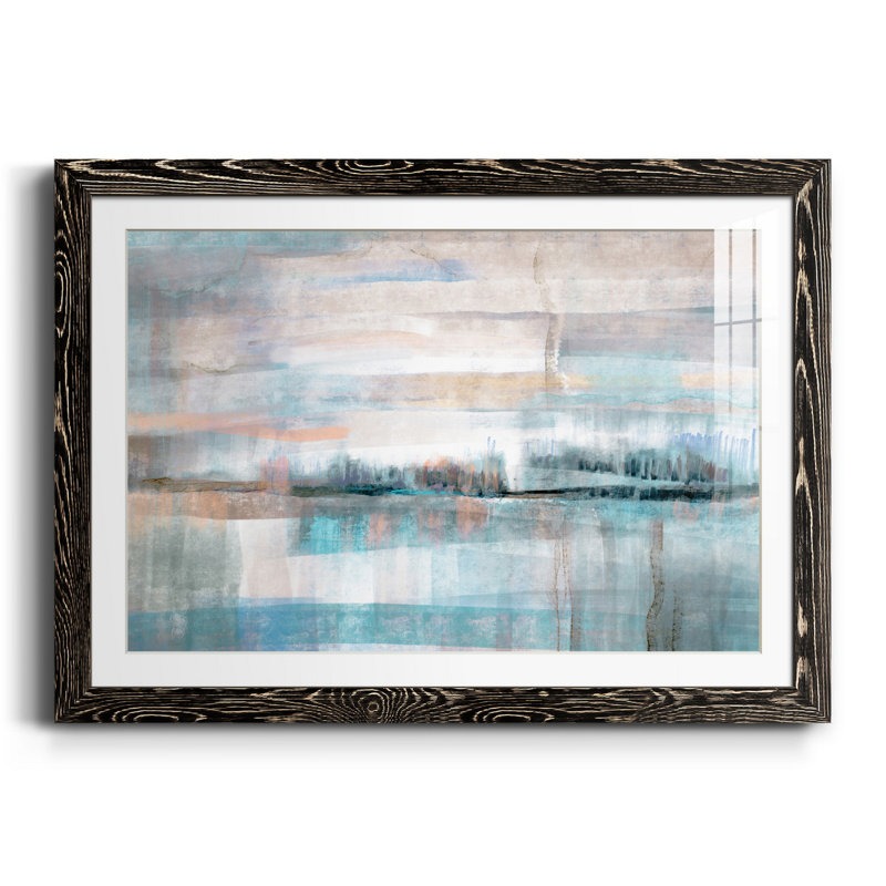 Pastel Valley - peinture encadrée, H 31 po x l 44 po x P 1 po, Cadre noir