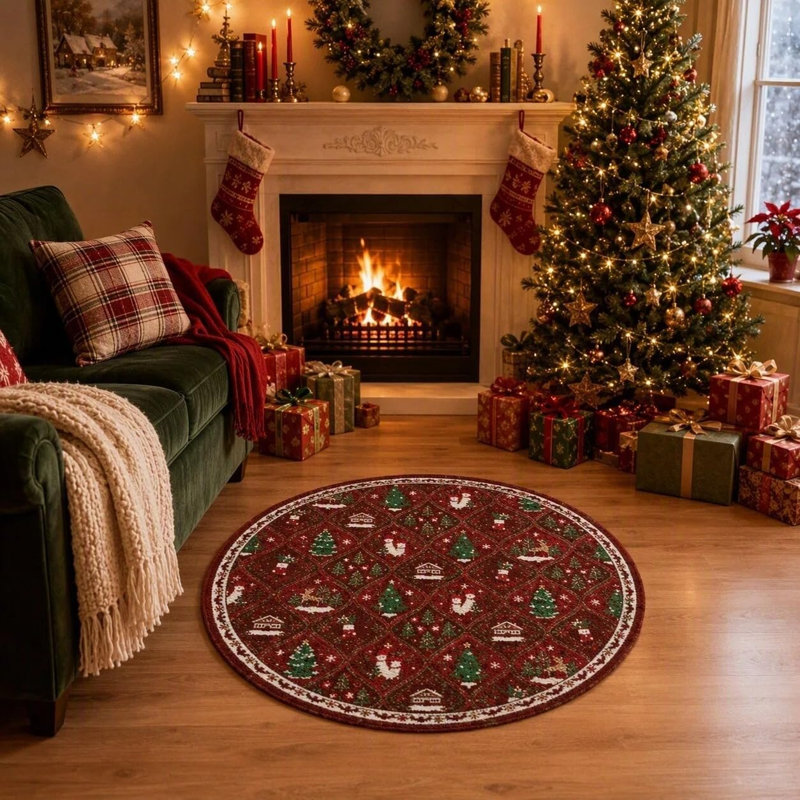 Geometric Washable Area Rug, 120*120cm