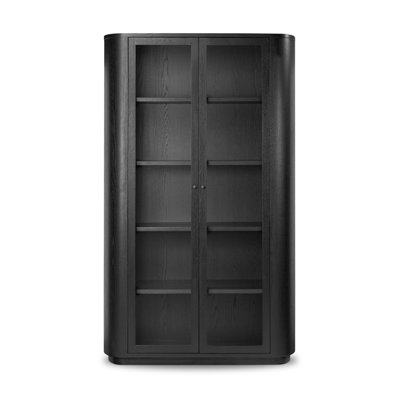 Lillian Pilar Cabinet-Charcoal Oak Veneer