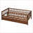 Twin Size Pine Wood Daybed with Trundle - No Box Spring Needed, Walnut Finish for Small Spaces &amp; Guest Rooms