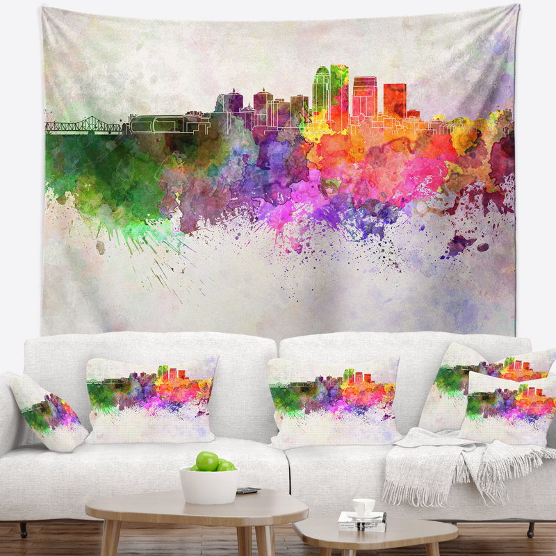Louisville skyline tapisserie Cityscape, H 32 po x l 39 po