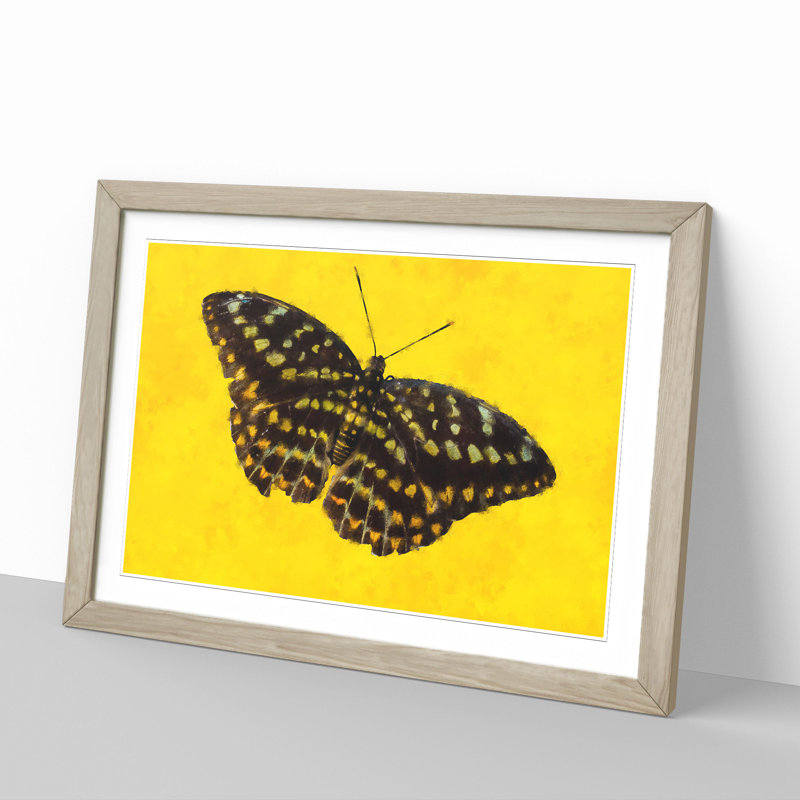 Butterfly Vol.4 - Picture Frame Painting, 27cm H x 36cm W x 2cm D, Oak Framed