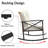 3 Pcs Outdoor Patio  Rocking Rattan Conversation Set Wicker Patio Furniture With Thick Cushions Rocker Chair And 2-Tier Coffee Table For Garden, Porch, Backyard