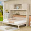 Lit escamotable double en bois avec armoires de rangement