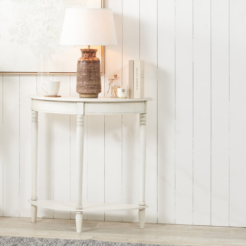 Callum 80cm Solid Wood Console Table, White