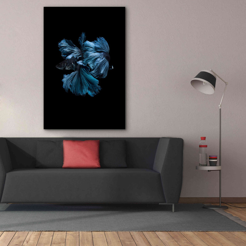 'Blue Betta' by Incado, Giclee Canvas Wall Art, 60" H x 40" W x 1.5" D