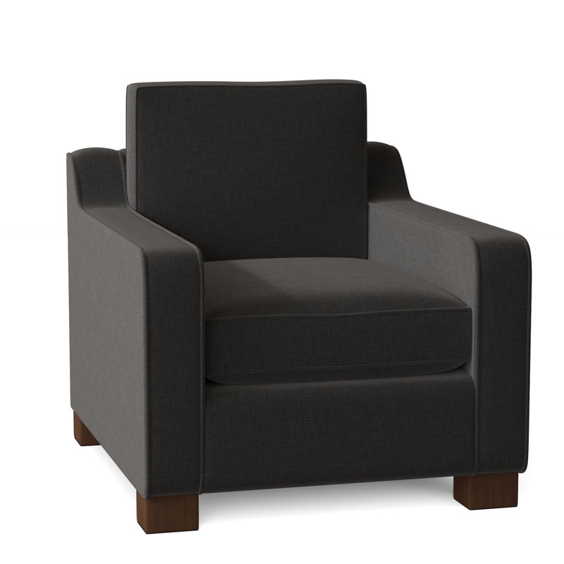 Fauteuil de 33 po de large Aceyon, Noyer, Bennett gris anthracite performance