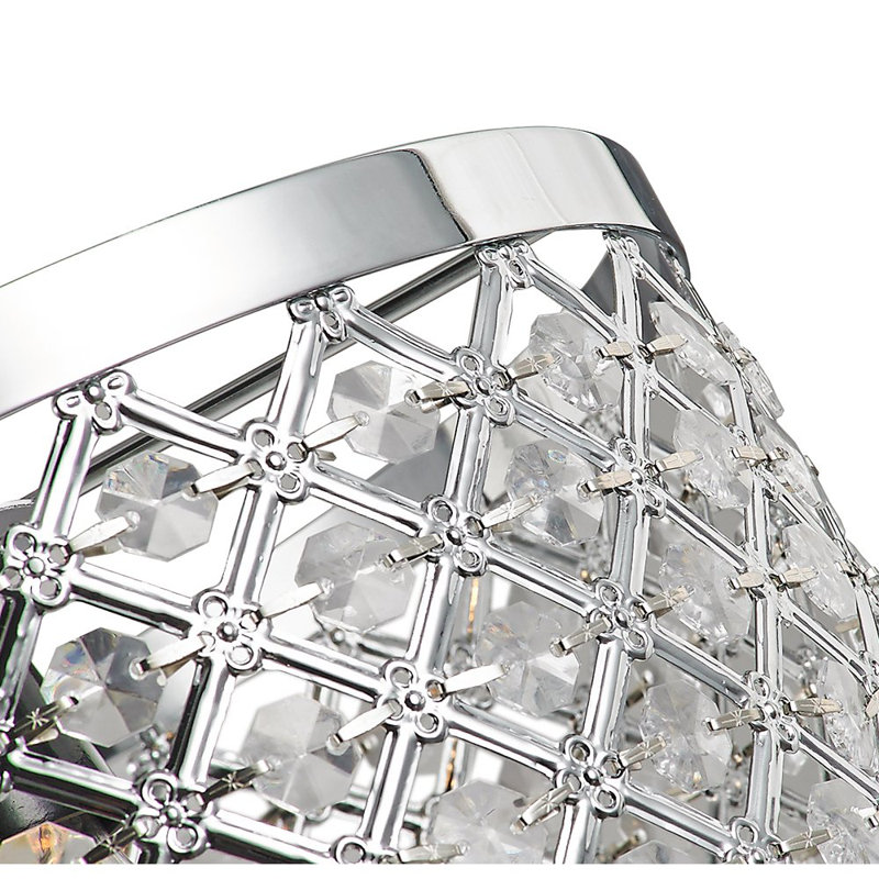 Modern Sparkly Ceiling Pendant Light Shade with Beads, Chrome/Clear