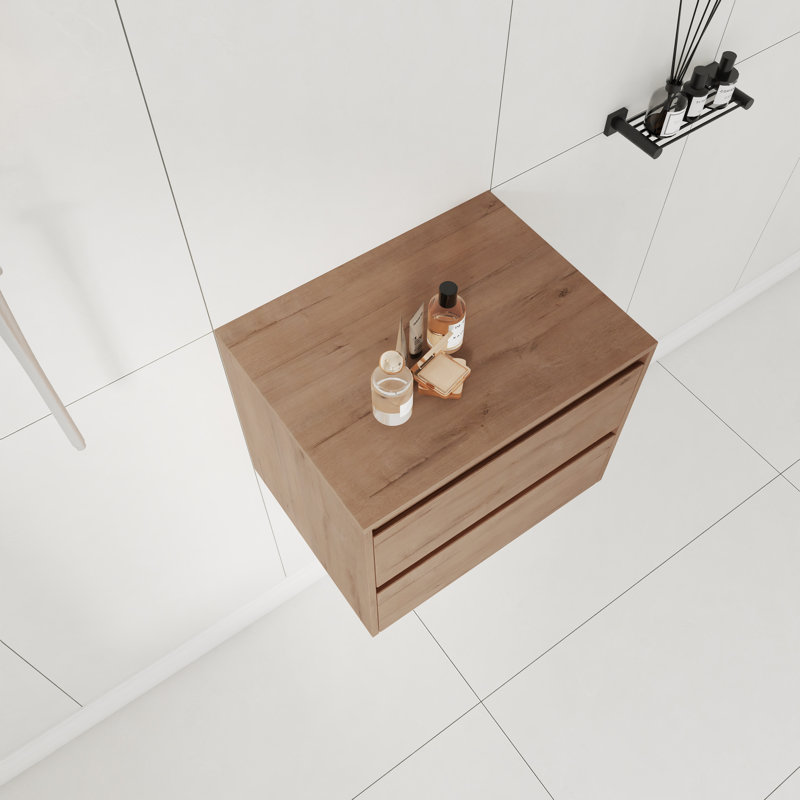 Armoire de salle de bain murale 24 po Vowar avec 2 tiroirs à fermeture en douceur
