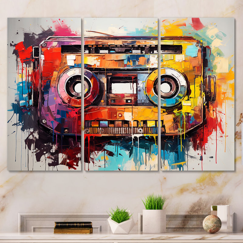 Cassette à ruban Jazz Age - Cassette Tapes Wall Art, Toile tendue, H 32 po x l 48 po x P 1 po