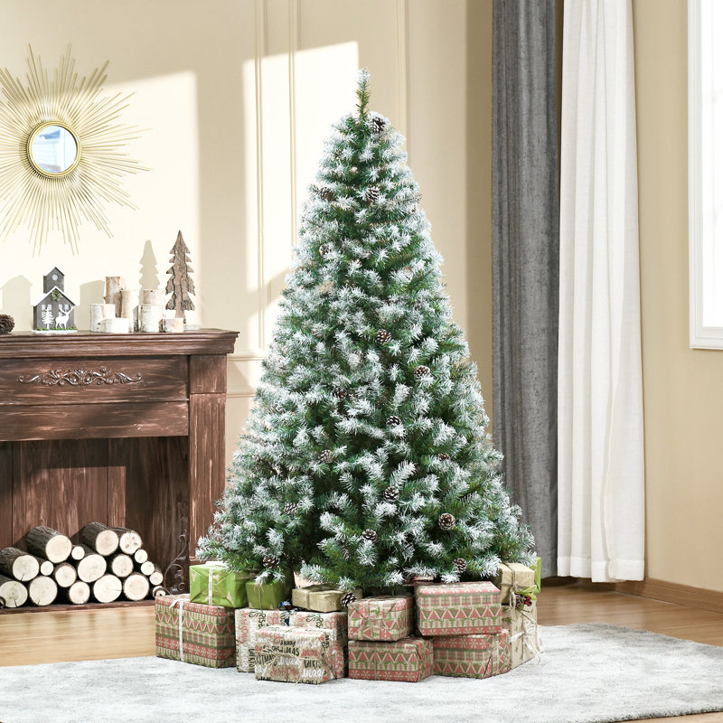 HOMCOM 6FT Artificial Christmas Tree Xmas Indoor Decoration, Automatic Open
