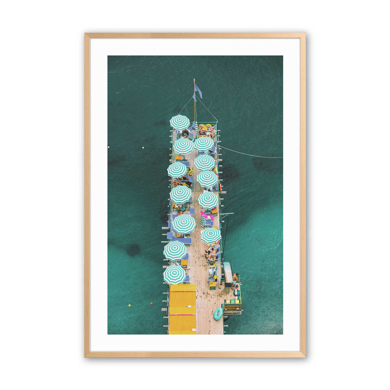 Imprimé Pier Paradise, H 11 po x l 9 po x P 1,25 po, Érable brut encadré