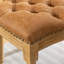 Chaise de salle à manger en similicuir à boucle faite à la main avec mousse à densité et garniture cloutée, ressort intérieur en acier, ensemble de 2