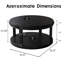 Table basse et canapé 31,5 "en bois massif rond - plateau épaissi à deux niveaux, pieds robustes, table circulaire pour le salon-813815256