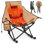 Chaise de camping berçante chauffée, 3 sièges de camping pliables surdimensionnés et réglables