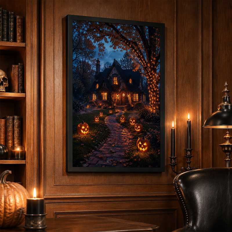 Art mural sur toile, chemin de pavé incandescent, H 24 po x l 16 po