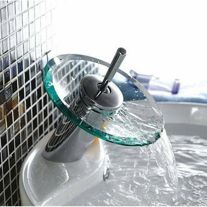 Robinet de salle de bains monotrou rafraîchissant, Nickel brossé