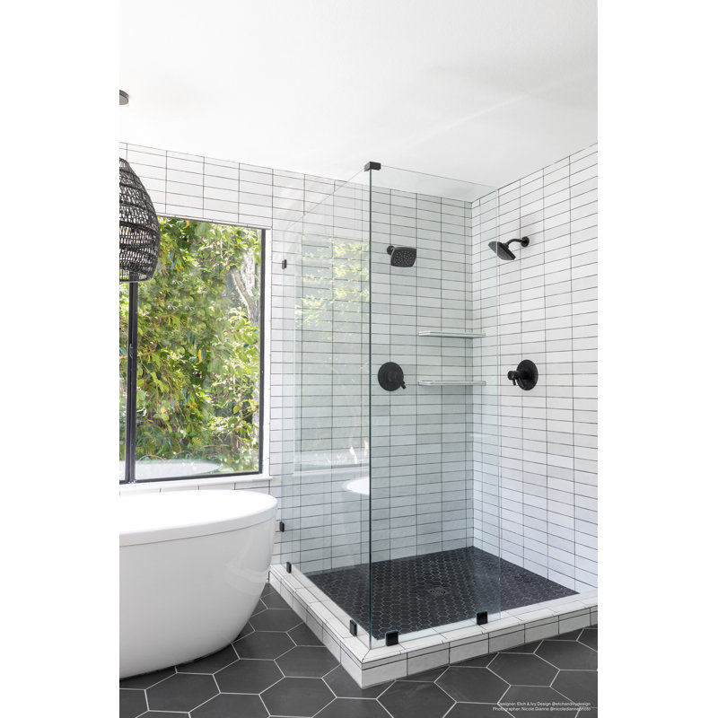 Makoto 18 Pieces - Matte Hexagon Porcelain Tile, Kuroi Black