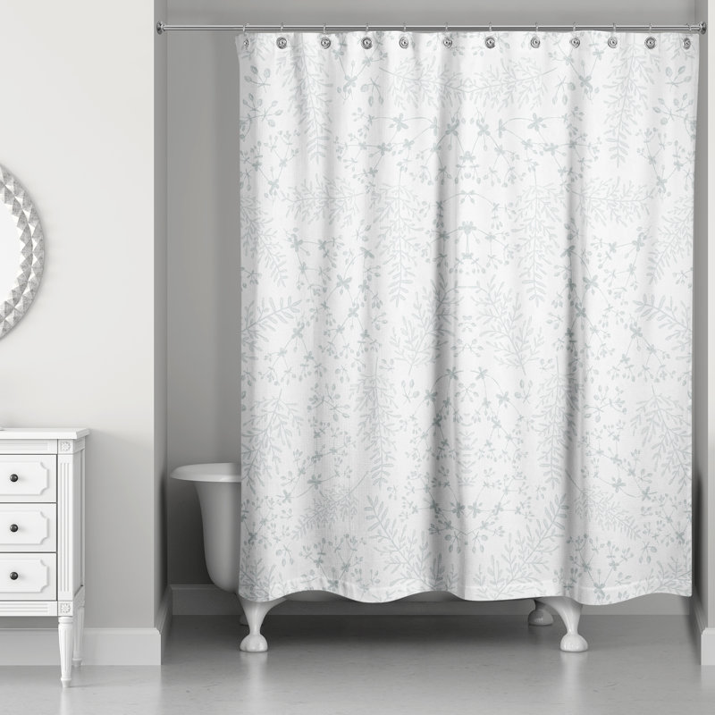 Abdul-Quddus Floral Shower Curtain, Blue