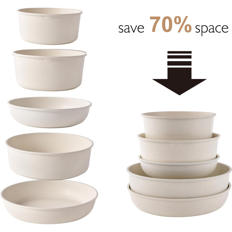11 - Piece Cookware Set, Earth Tones