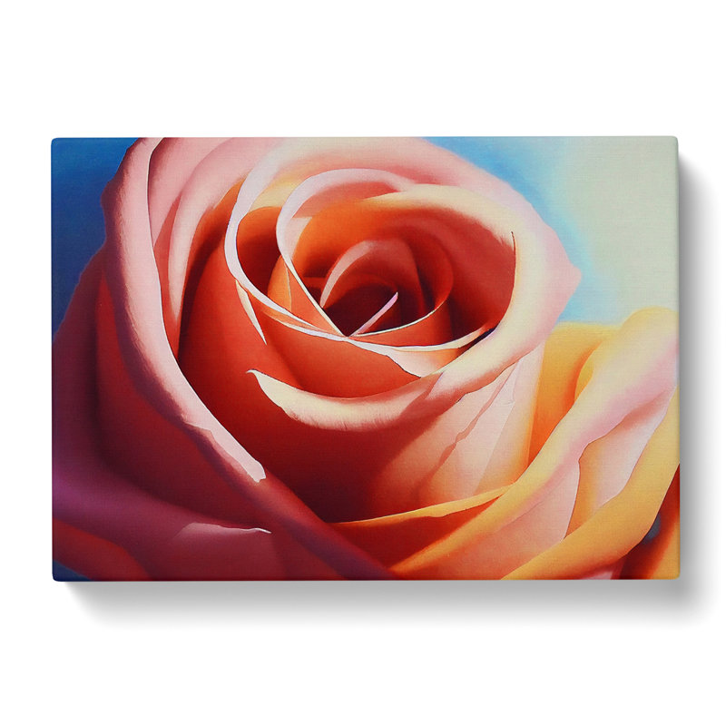 Joyous Rose Flower - Wrapped Canvas, 35cm H x 50cm W x 3cm D