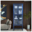 Armoire 4 portes en verre trempé avec 4 portes en verre et tablettes réglables en U-152062242