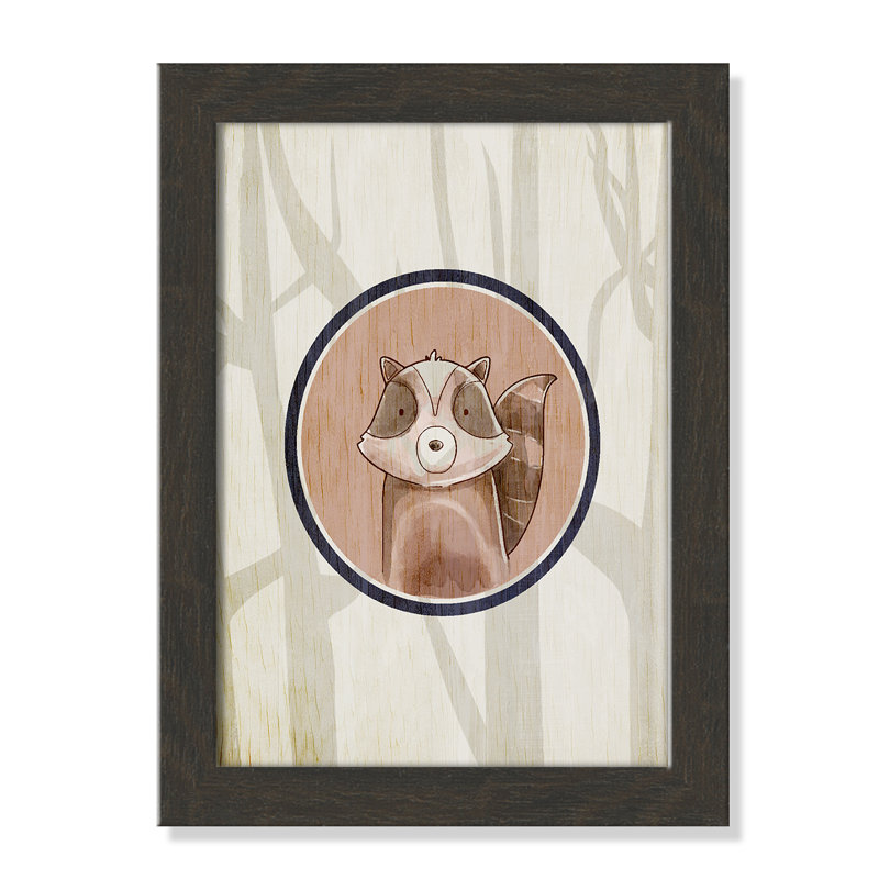 Animaux de la forêt, impression sur papier 1 pi, H 14 po x l 10 po x P 0,6 po, Encadré plat de bois de grange gris