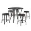 Wooden Round Dining Table with 4 Swivel Wooden Dining Stools Set