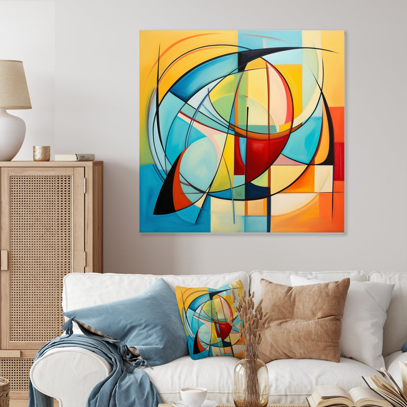Colourful Mid Century Abstract Essence I, 16" H x 16" W x 1" D