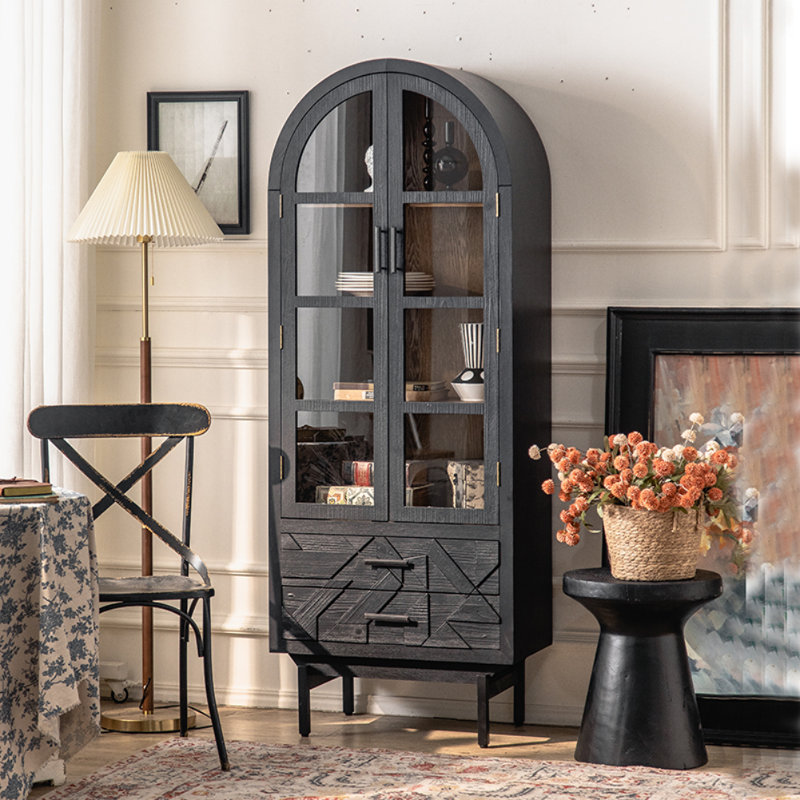 Simple and Creative Black Display Cabinet