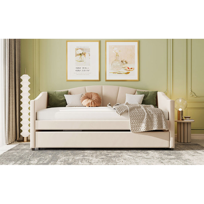 Canapé 81 po, Velours beige