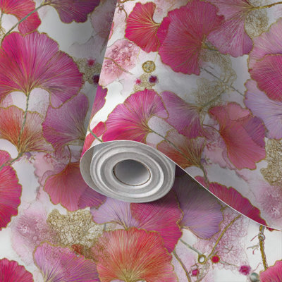 Papier auto-adhésif à peler et coller avec aquarelle florale pour papier peint décoratif auto-adhésif et amovible 17,7 po x 118 po (45 x 300 cm)