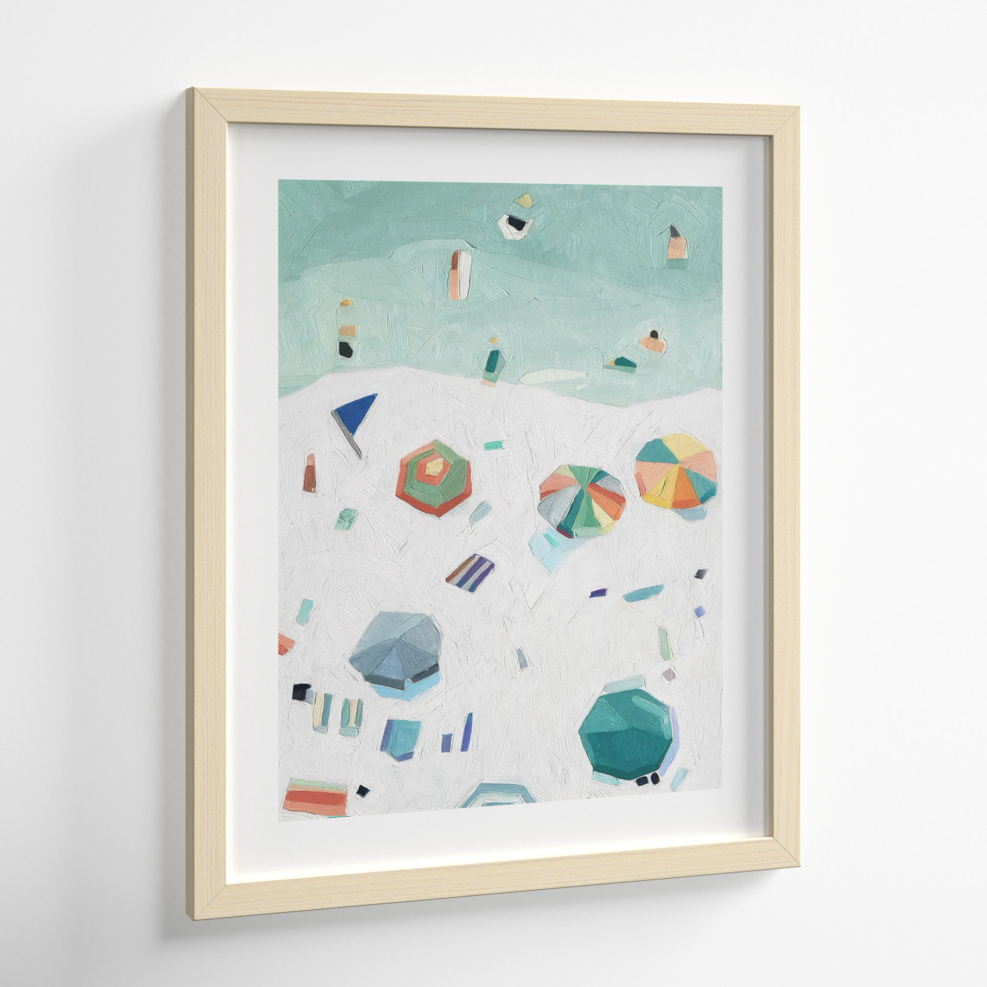 Beach Vista II by Emma Scarvey, Natural Framed Paper, 21" H x 17" W
