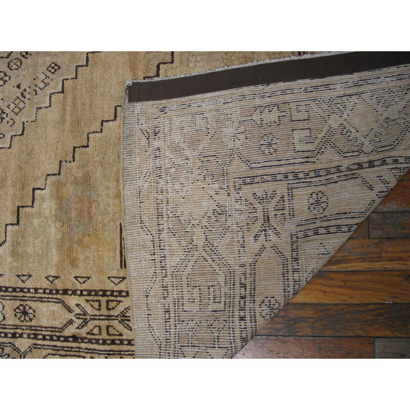 Antique East Turkestan Geomatic Pattern Light Color Khotan Rug
