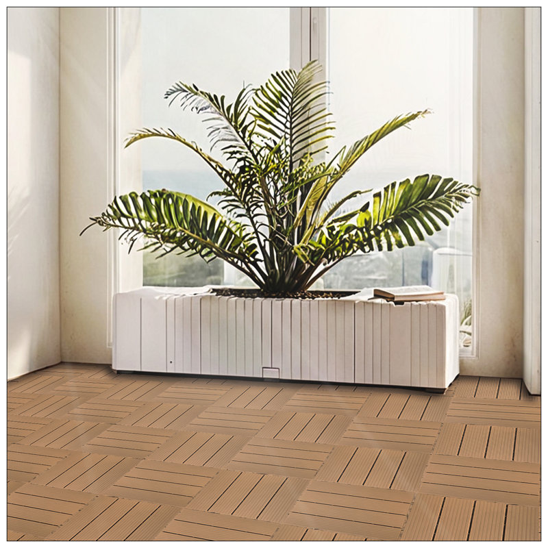 Ensemble de 35 tuiles de terrasse en plastique composite, résistantes aux intempéries, faciles à installer, idéales pour les espaces intérieurs et extérieurs, 12 x 12 /