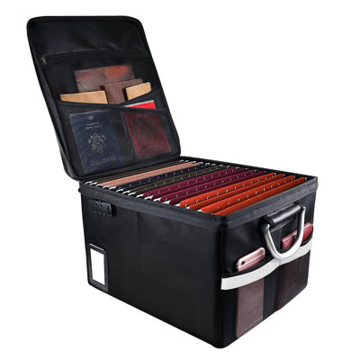 Fireproof File Organizer, Locking Fireproof Storage File Cabinet, Portable Office Safe For Hanging Letter/Legal File Folders 16.1 X 12.9 X 11 Inches
