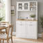 Armoire de cuisine de 172 cm (67,7 po) de hauteur avec portes vitrées, tiroirs et poubelle basculante de 75 litres (20 gallons) - Style campagnard - Blanc-1496094135