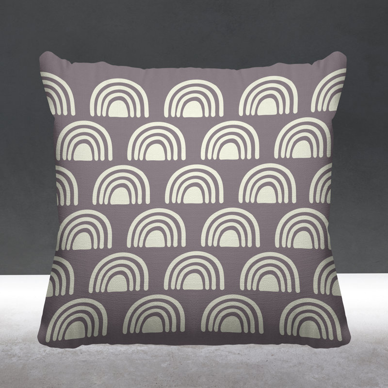 Coussin décoratif à motif abstrait, L 17 po x H 17 po, Mauve